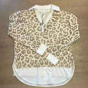 NWT Milano sweater with blouse collar, size Small